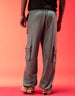 Grey and Black Zipper Detail Knitted Cargo