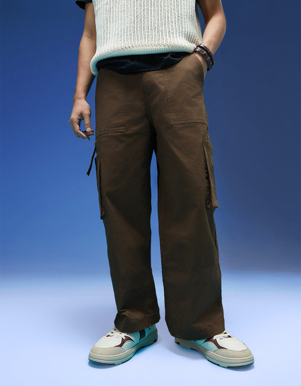 Brown Bellow Pocket Woven Exclusive Cargo Pant