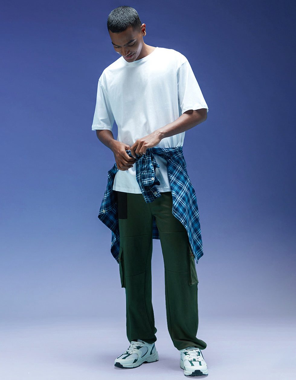 Olive and Black Zipper Detail Knitted Cargo