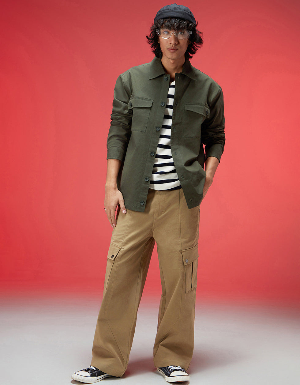 Olive Veirdo Exclusive Premium Button Detail Exclusive Shacket
