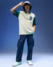 Navy and White Side Stripe Knitted Cargo