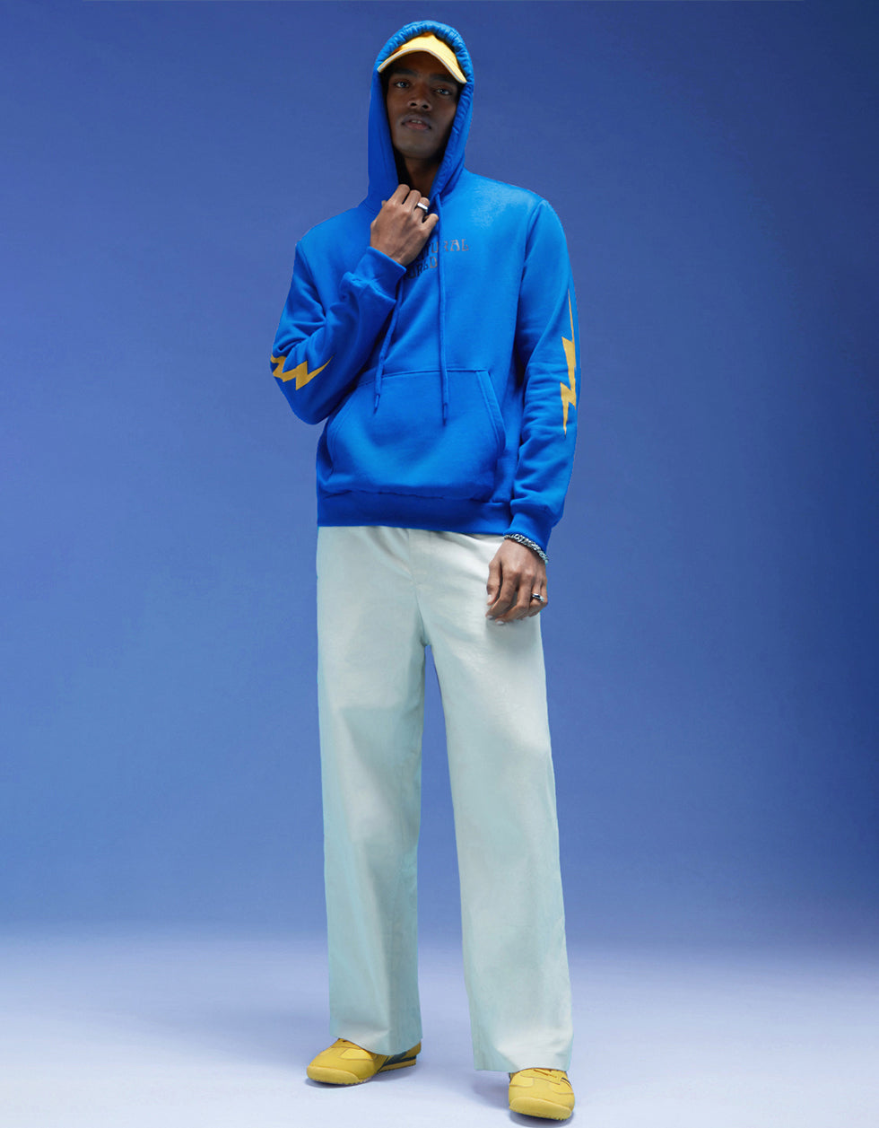 World of Illusions Blue Back Printed Regular Fit Hoodie