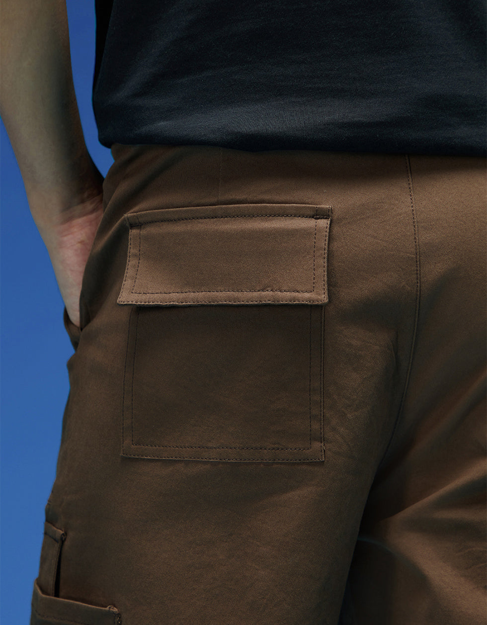 Brown Bellow Pocket Woven Exclusive Cargo Pant