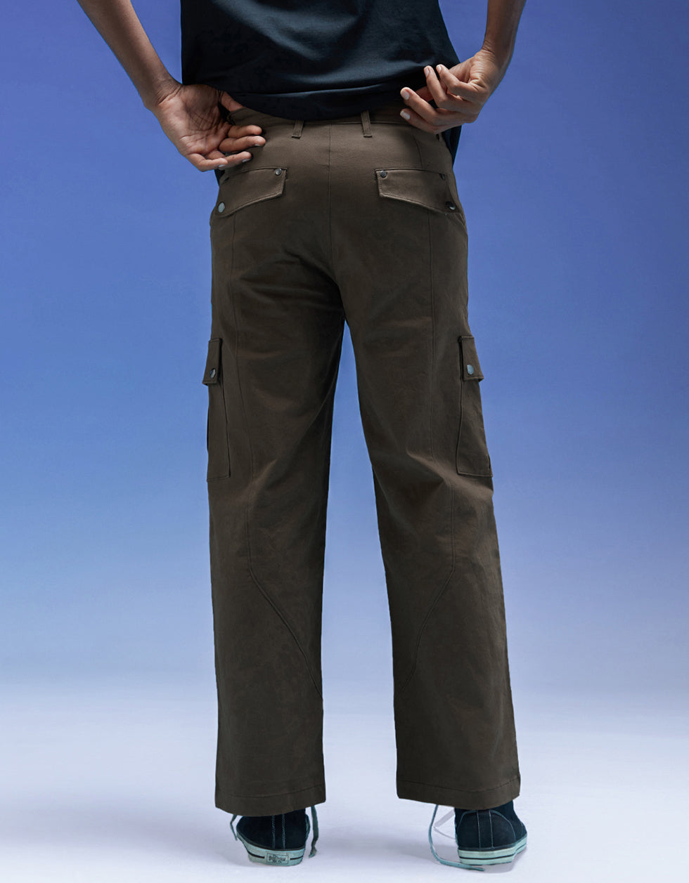Dark Brown Flap Pocket Woven Exclusive Cargo Pant