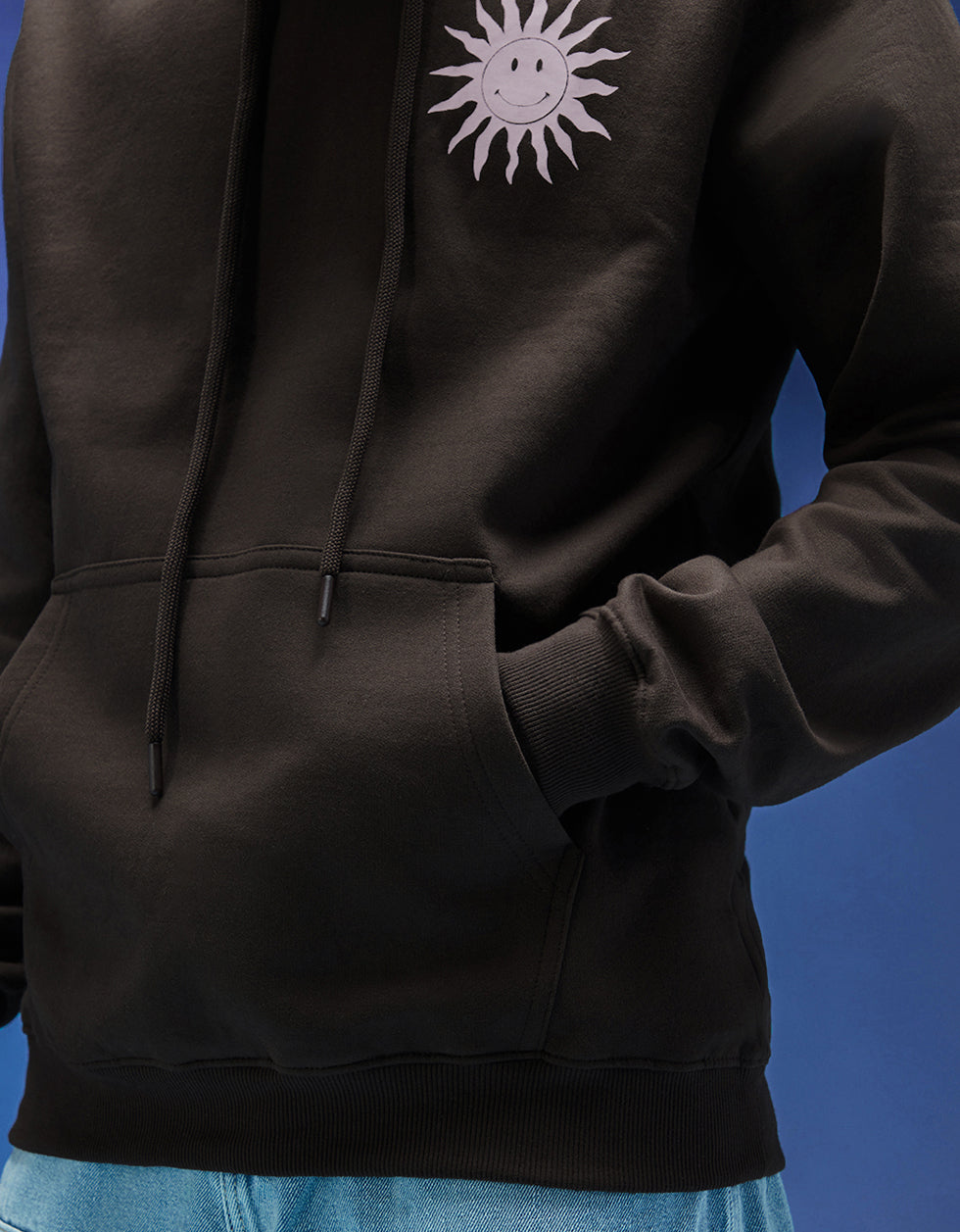 Brandy Bliss: Chic Brown Sun Men's Regular Fit Hoodie