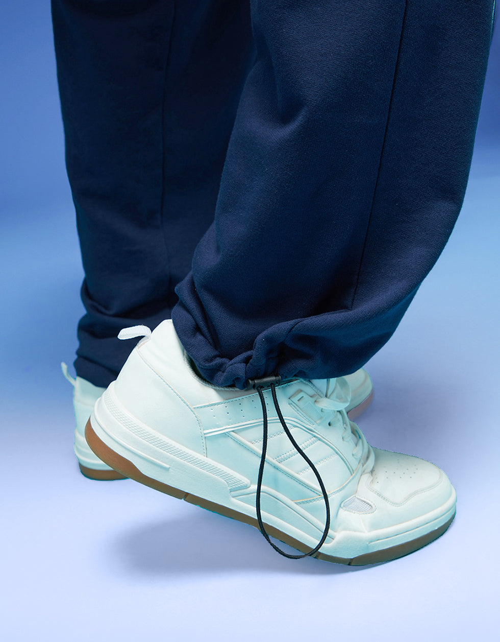 Navy and White Side Stripe Knitted Cargo