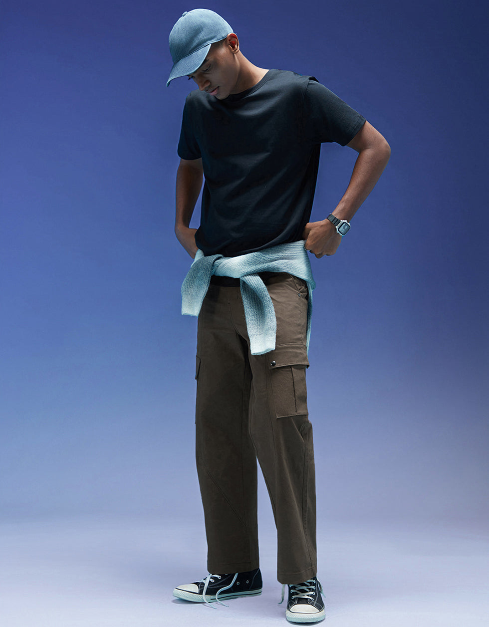 Dark Brown Flap Pocket Woven Exclusive Cargo Pant