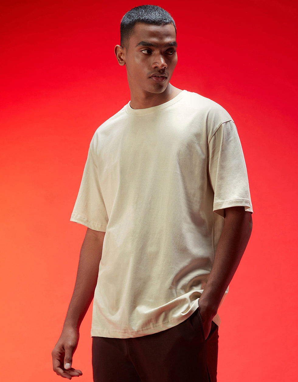Swan White Plain Oversized T-shirt