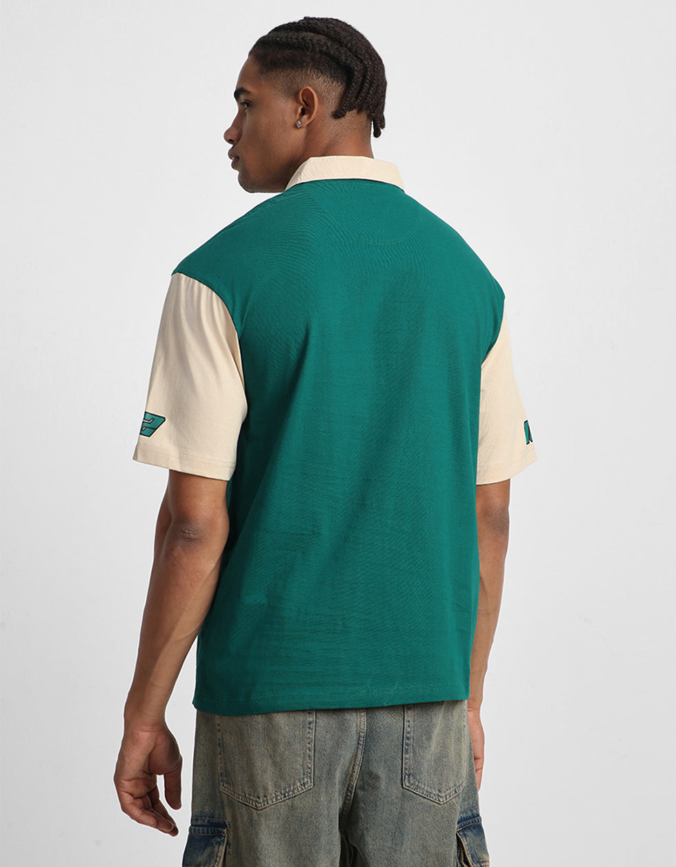 Tropical Racers Green Oversized Polo T-shirt