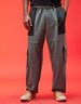 Grey and Black Zipper Detail Knitted Cargo