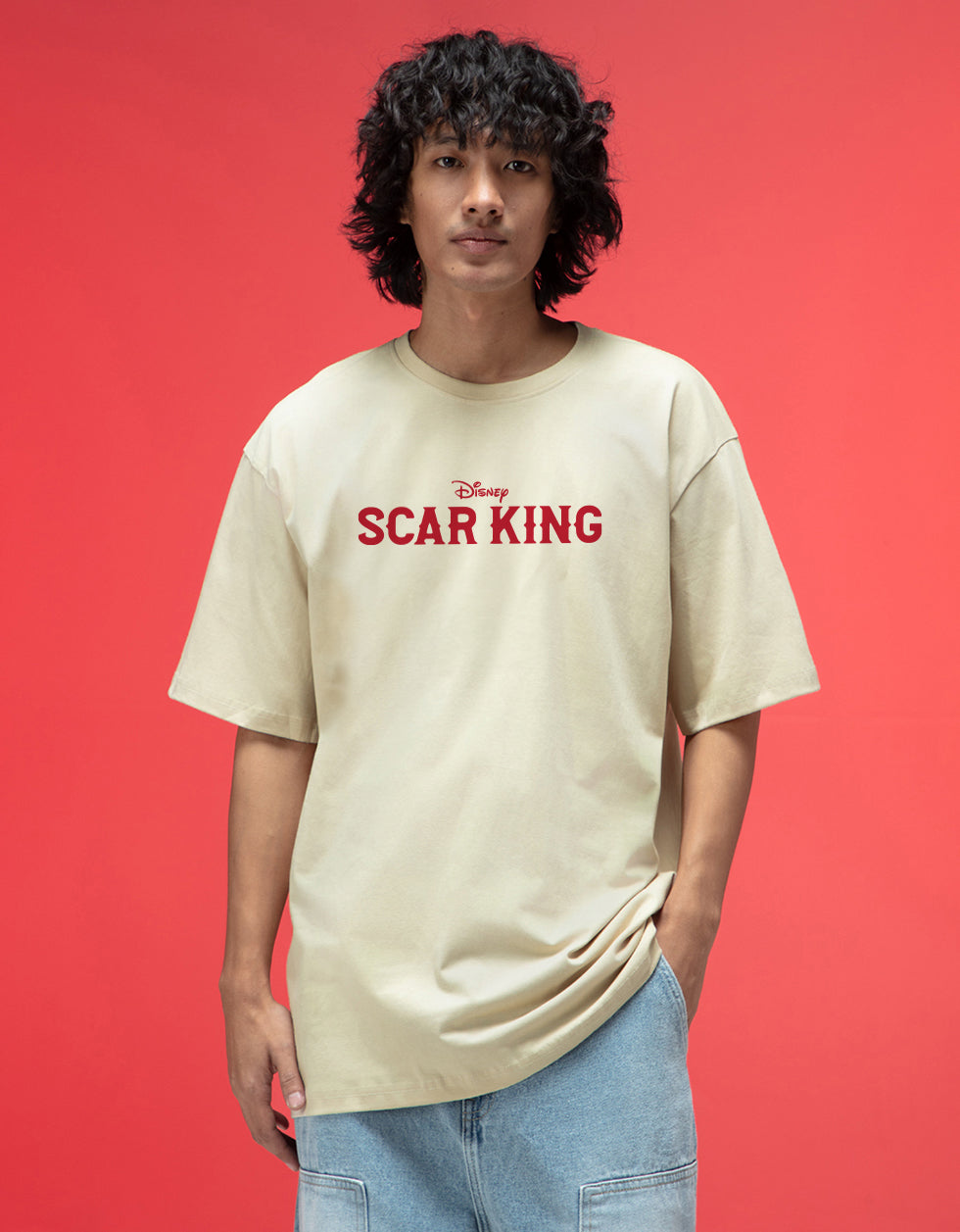 Disney Scar King Swanwhite Oversized Back Graphic Printed T-shirt