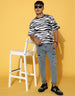Zebra Print Men's Oversized All Over Animal Print T-shirt
