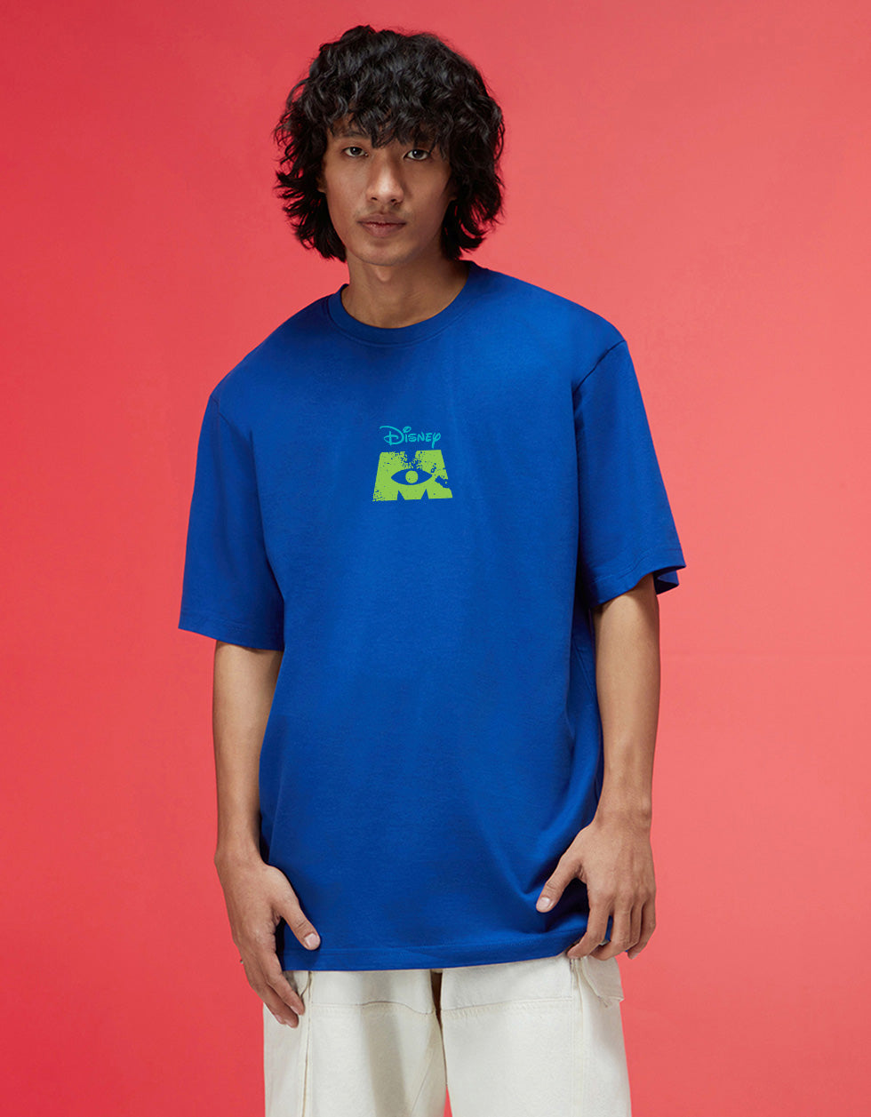 Most Wanted Royal Blue Oversized Printed T-shirt
