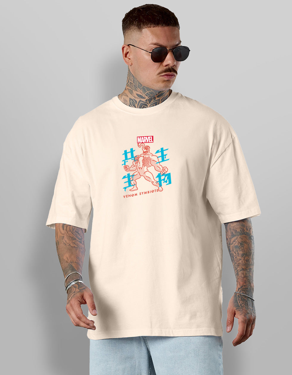 Venom Marvel Swanwhite Oversized Graphic Printed T-shirt