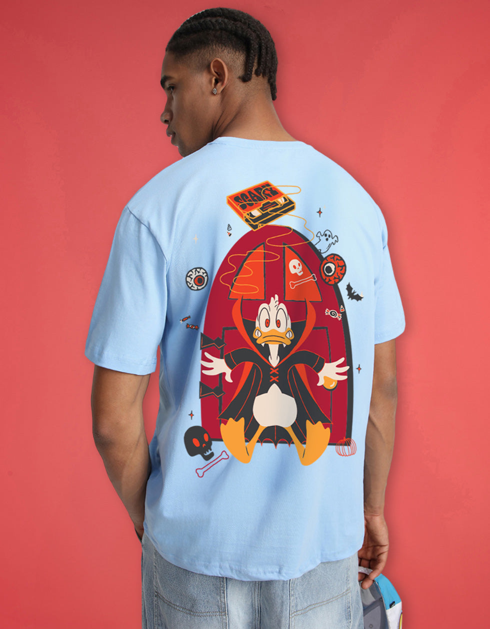 Donald Duck Dutch Canal Oversized Graphic Printed T-shirt