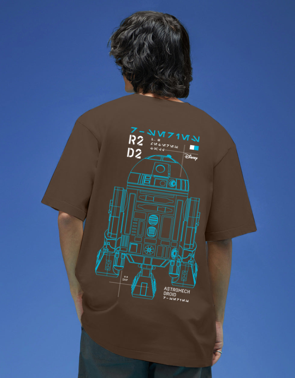 Star Wars Brown Oversized Graphic Back Printed T-shirt