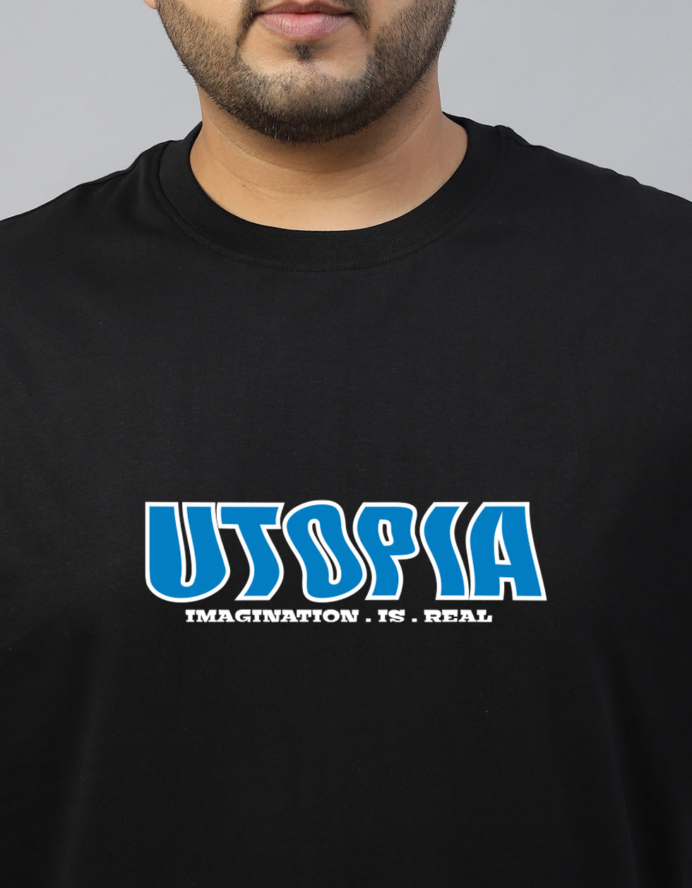 Utopia Black Graphic Printed Plus Size T-shirt