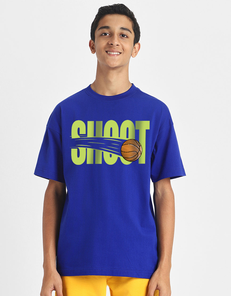 Shoot Royalblue Oversized Graphic Printed Boys T-shirt