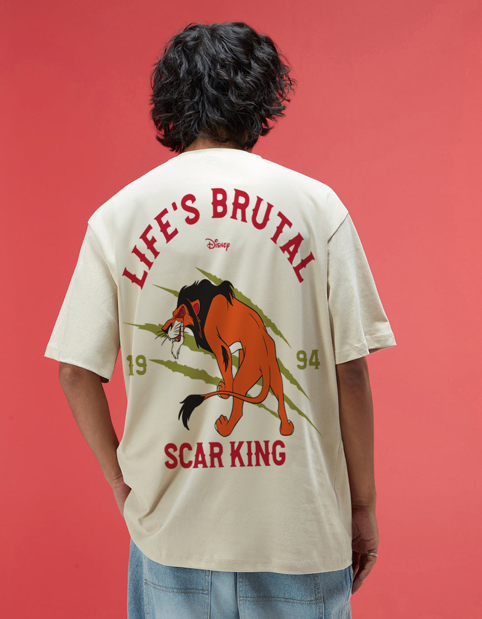 Disney Scar King Swanwhite Oversized Back Graphic Printed T-shirt
