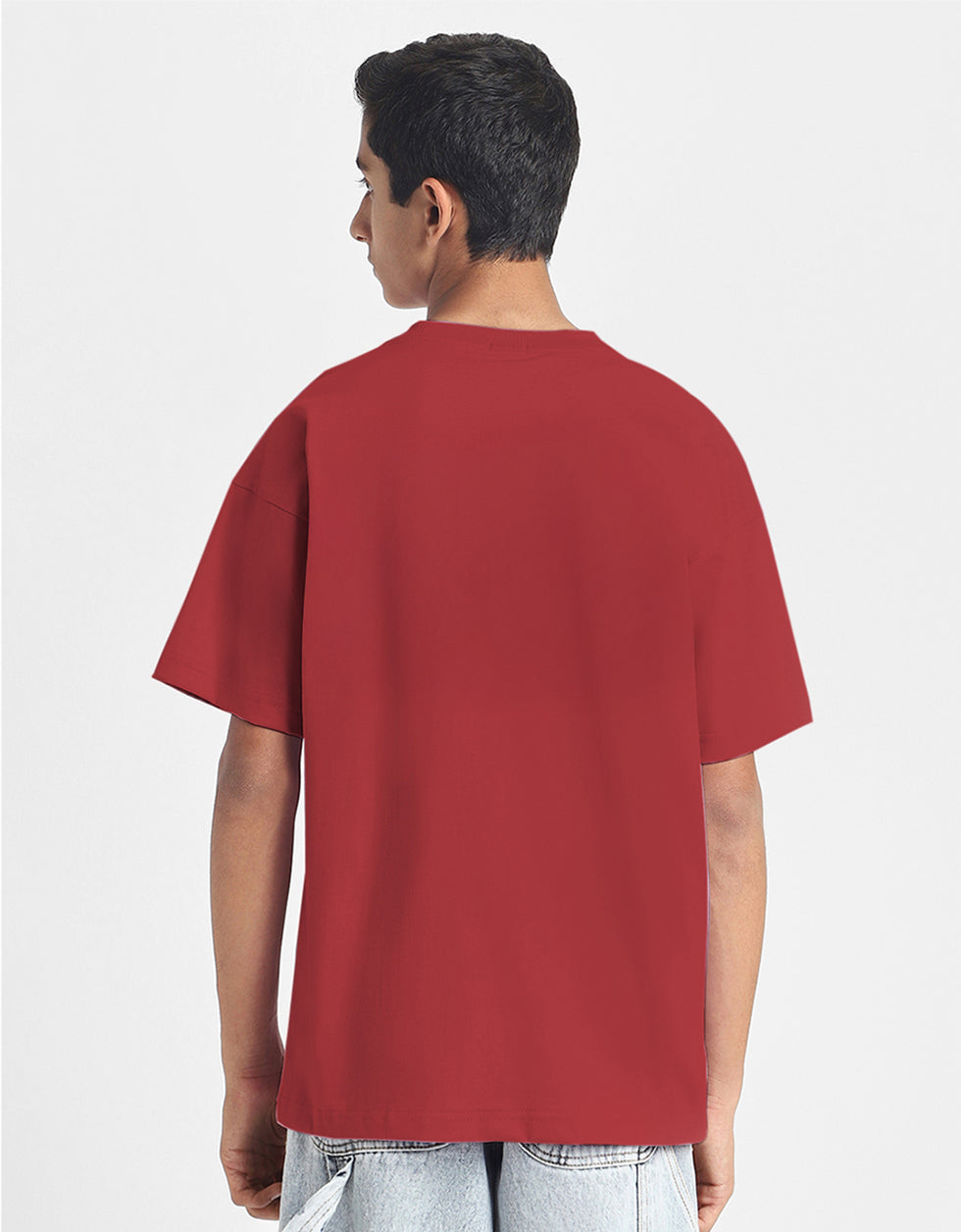 Wild Free Red Oversized Graphic Printed Boys T-shirt