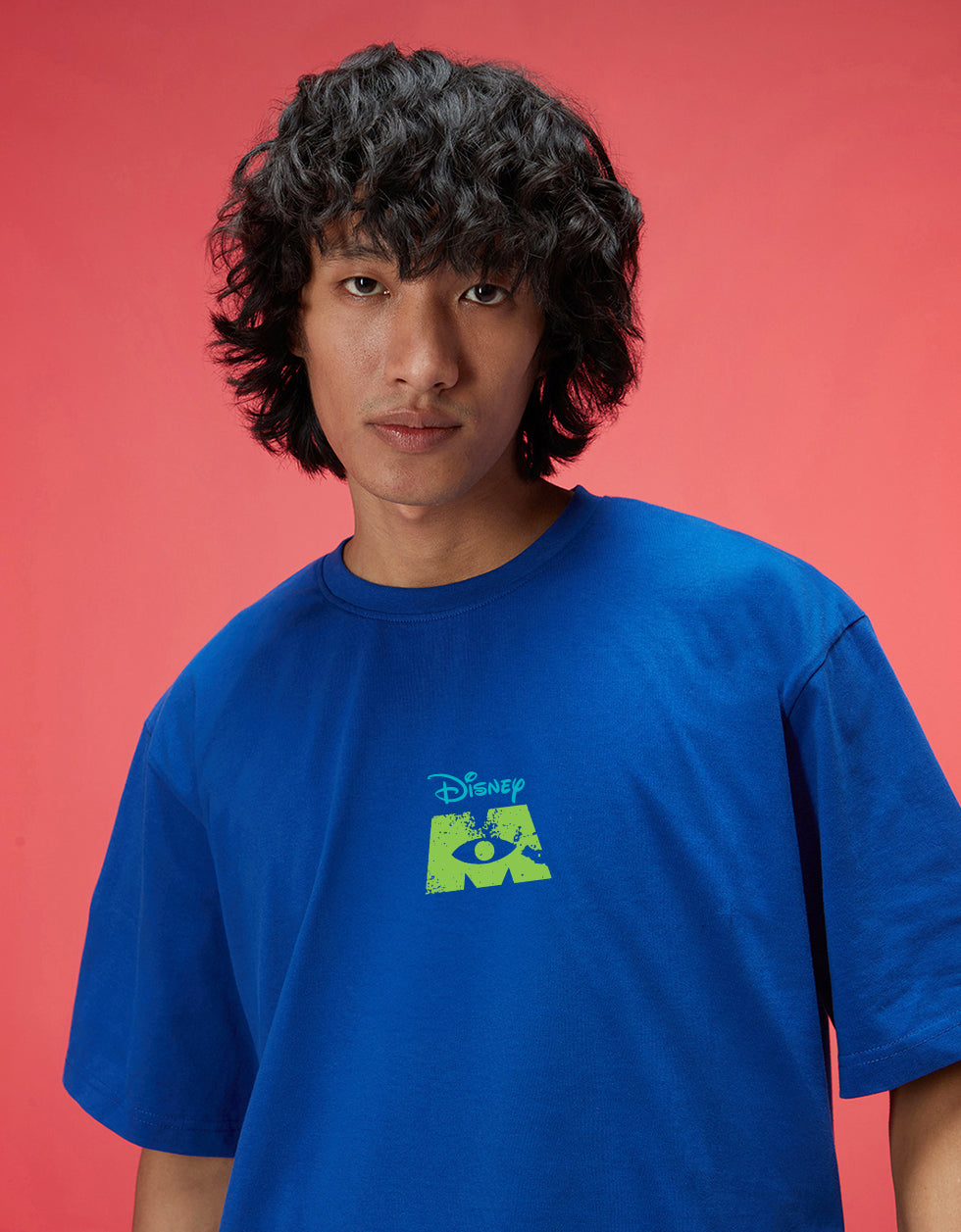 Most Wanted Royal Blue Oversized Printed T-shirt