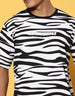 Zebra Print Men's Oversized All Over Animal Print T-shirt
