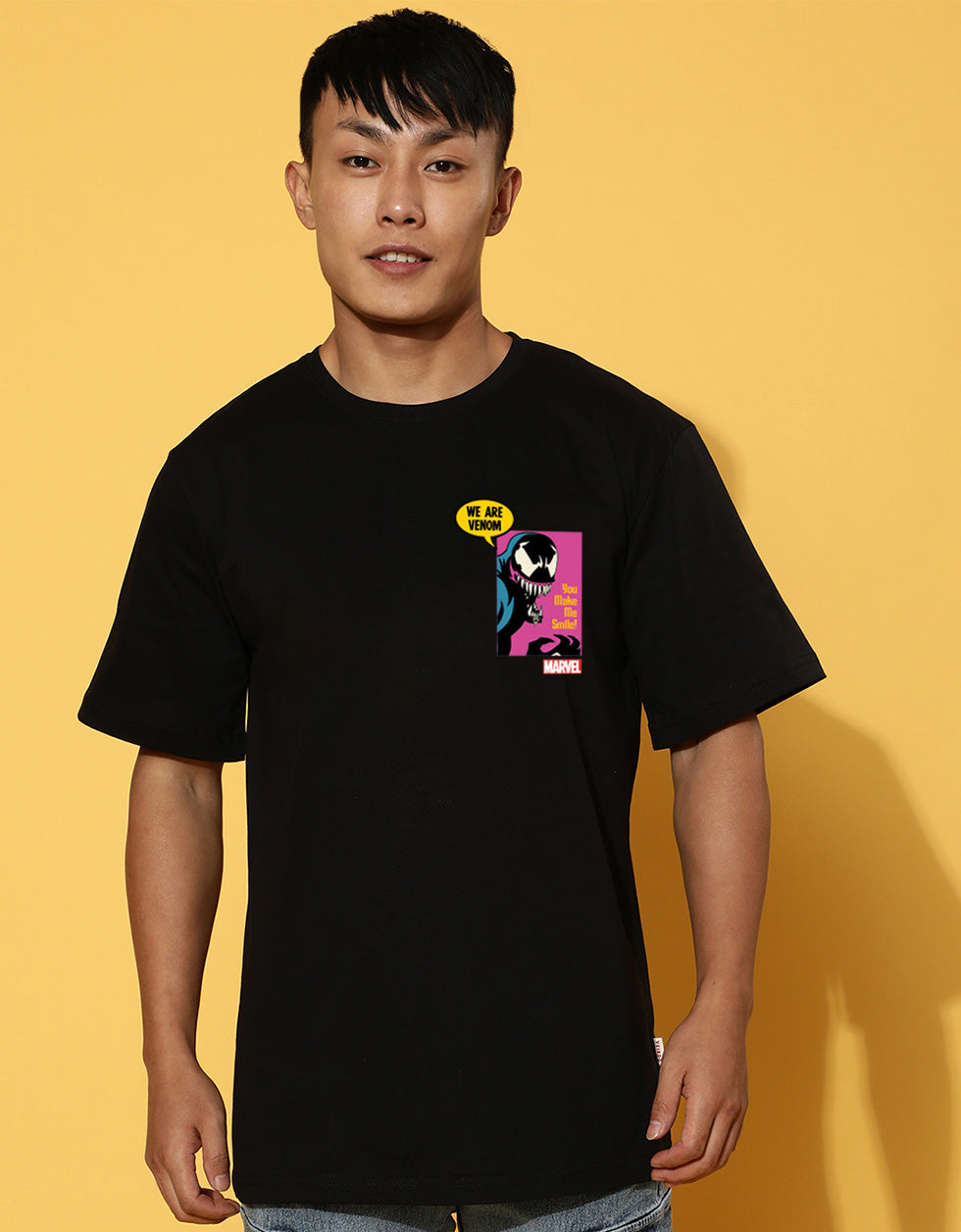 We Are Venom Marvel Black Oversized Graphic Printed T-shirt
