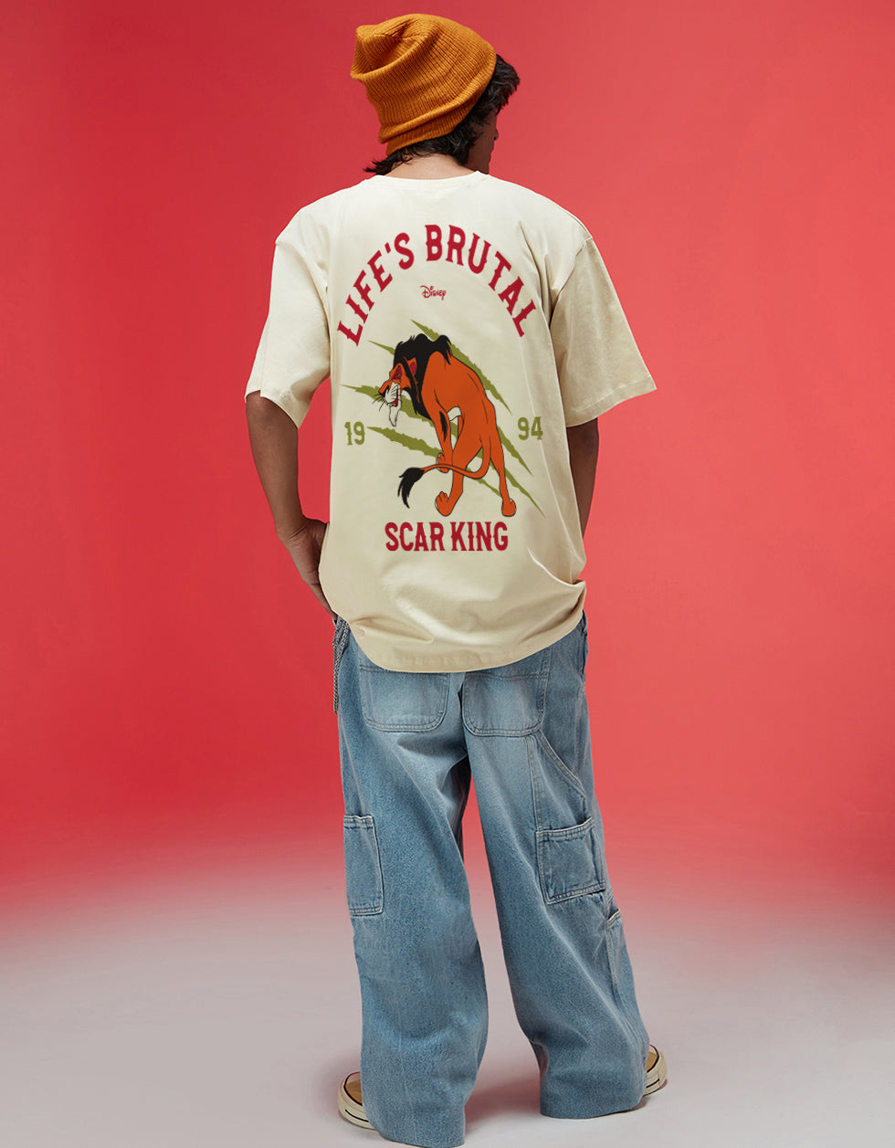 Disney Scar King Swanwhite Oversized Back Graphic Printed T-shirt