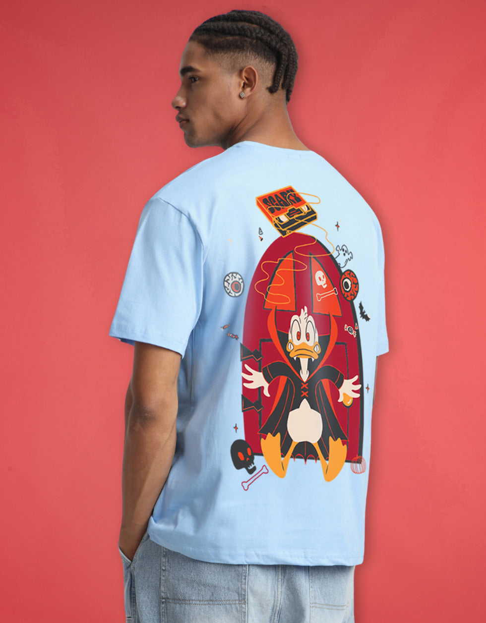 Donald Duck Dutch Canal Oversized Graphic Printed T-shirt