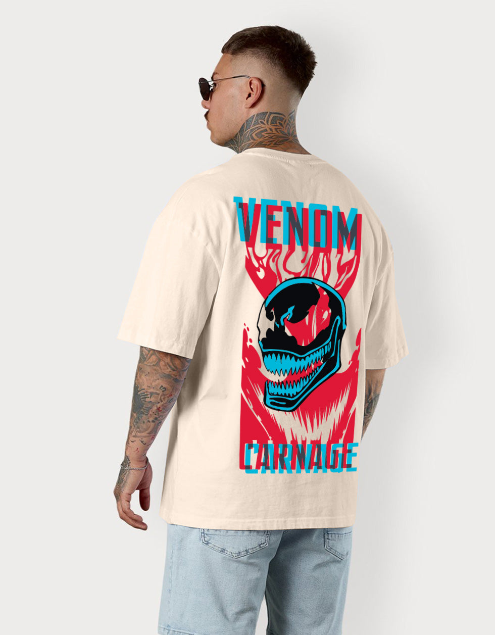 Venom Marvel Swanwhite Oversized Graphic Printed T-shirt