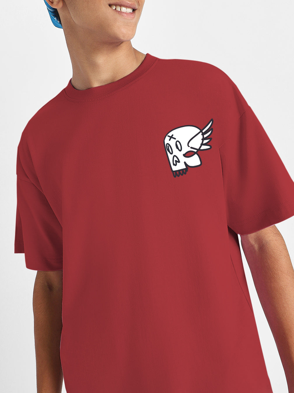 Urban King Red Oversized Graphic Printed Boys T-shirt