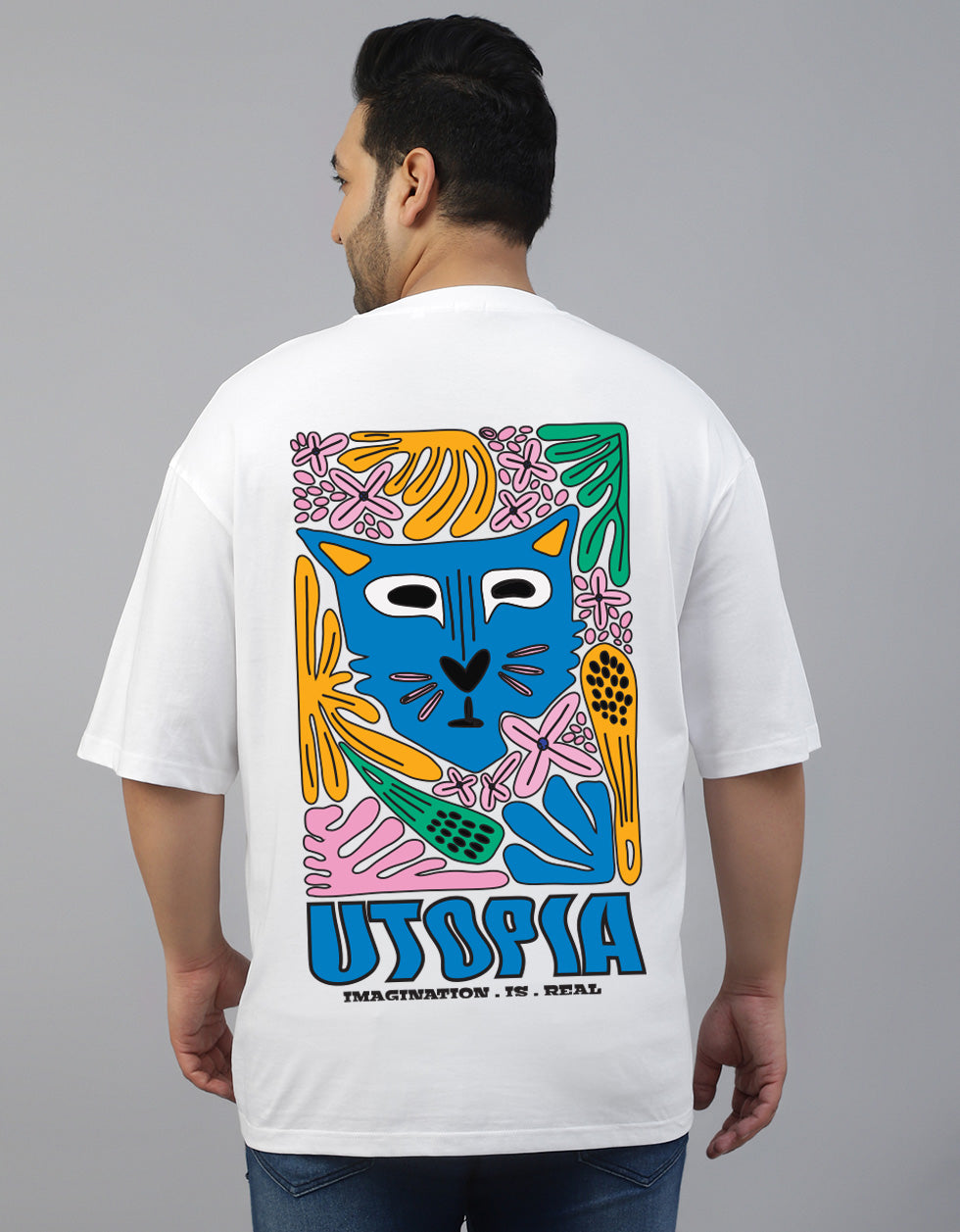 Utopia White Graphic Printed Plus Size T-shirt