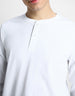 Henley White Solid T-shirt