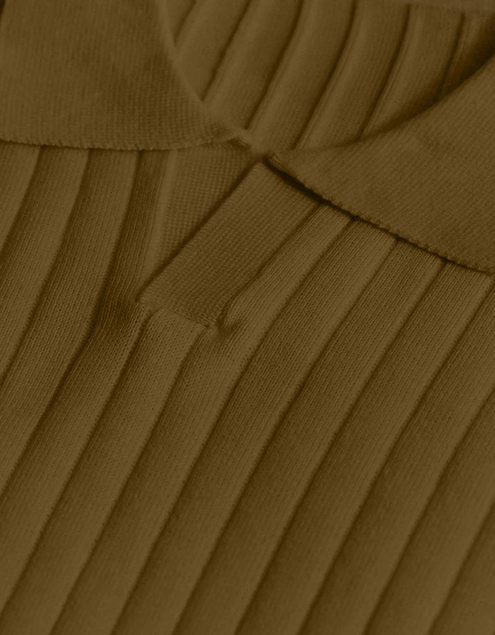 Khakhi Ribbed Flatknit Textured Regular Fit Exclusive Polo T-Shirt