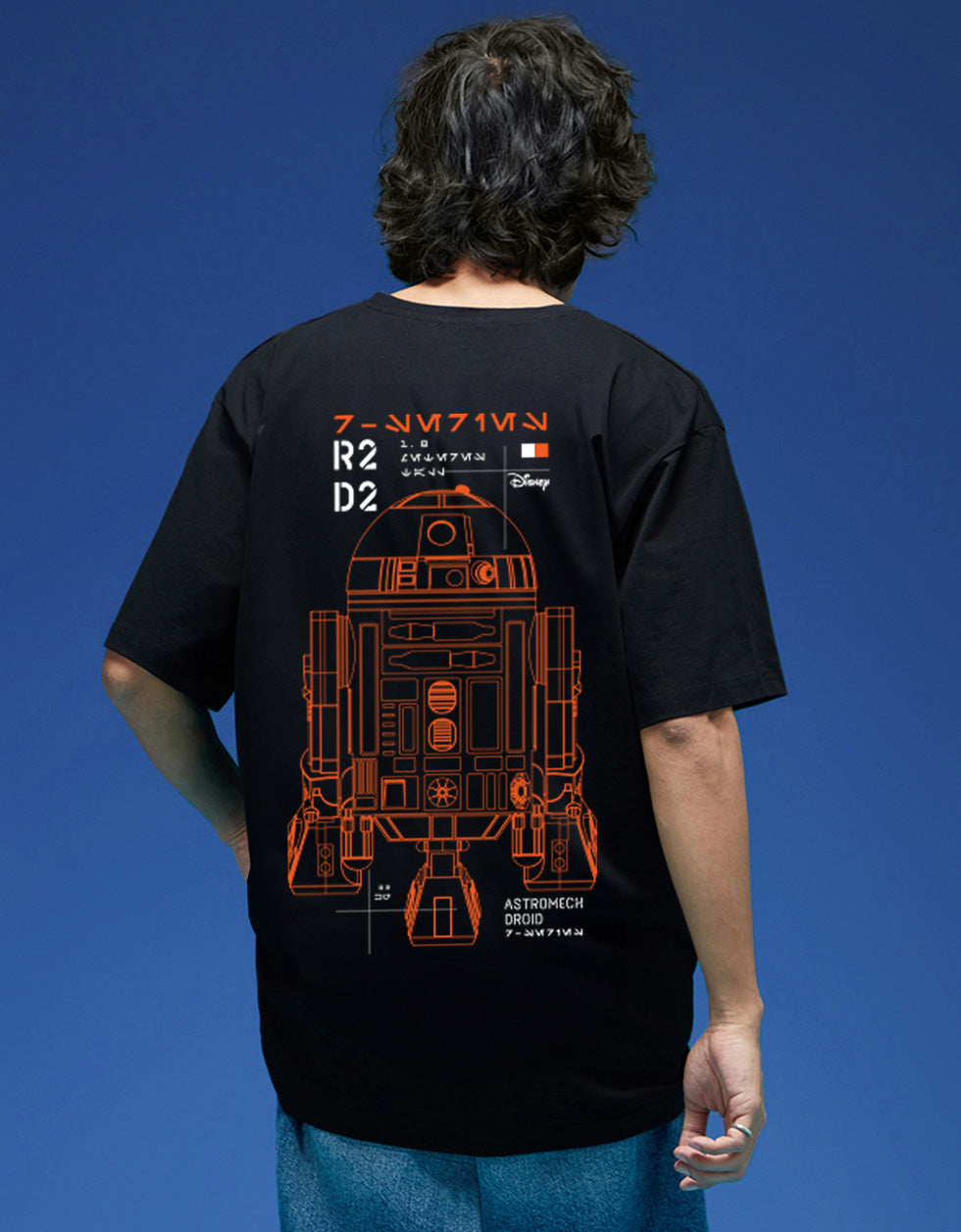 Star Wars Black Oversized Graphic Back Printed T-shirt