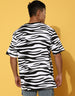 Zebra Print Men's Oversized All Over Animal Print T-shirt