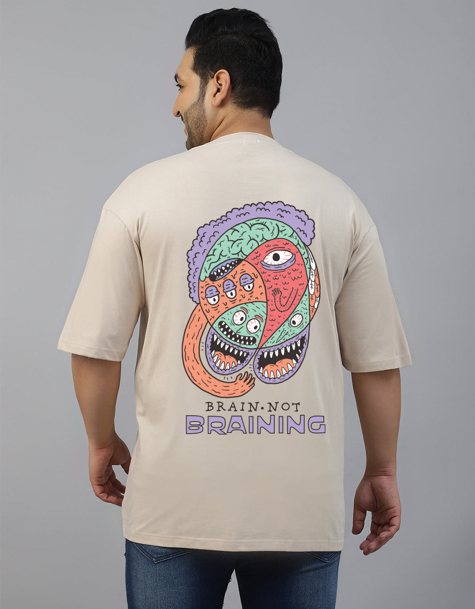 Brain is Not Braining Graphic Printed Plus Size T-shirt
