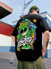 Hustle Black Oversized Back Graphic Printed T-shirt