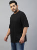 Black Plain Plus Size T-shirt
