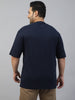 Veirdo Original Navy Typography Printed Plus Size T-shirt