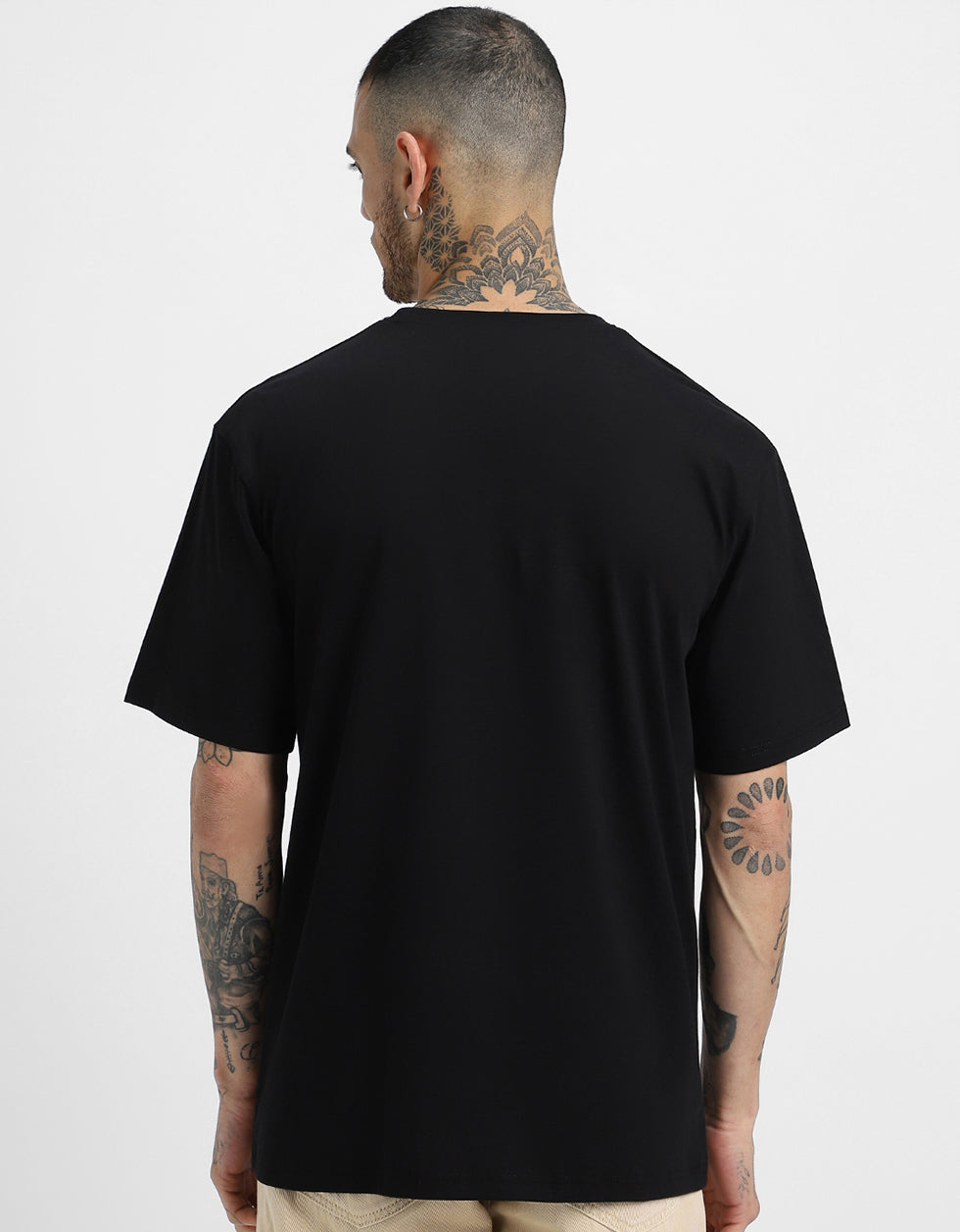 Street Rules Black Oversized Front Graphic Printed T-shirt