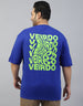 Veirdo Blue Graphic Printed Plus Size T-shirt