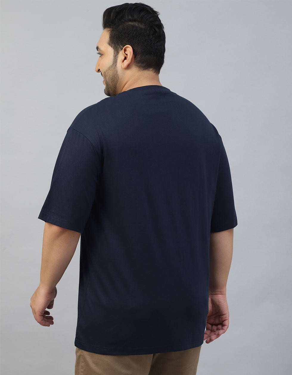 Navy Plain Plus Size T-shirt