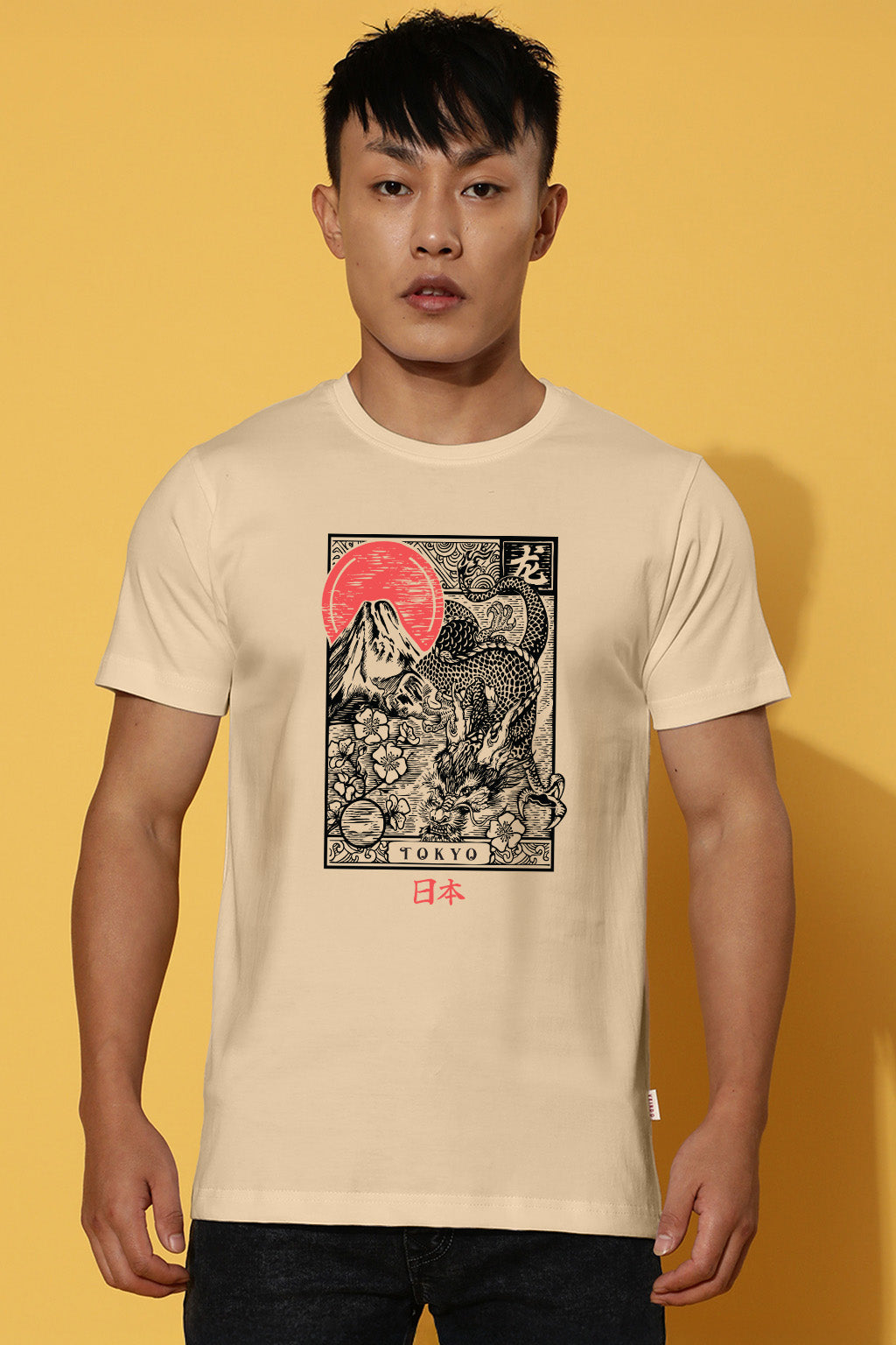 Tokyo Swanwhite Regular Fit Printed T-shirt