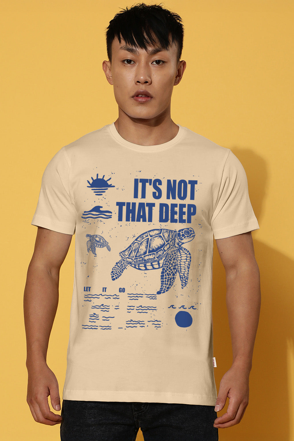 It's Not Deep Swanwhite Regular Fit Printed T-shirt