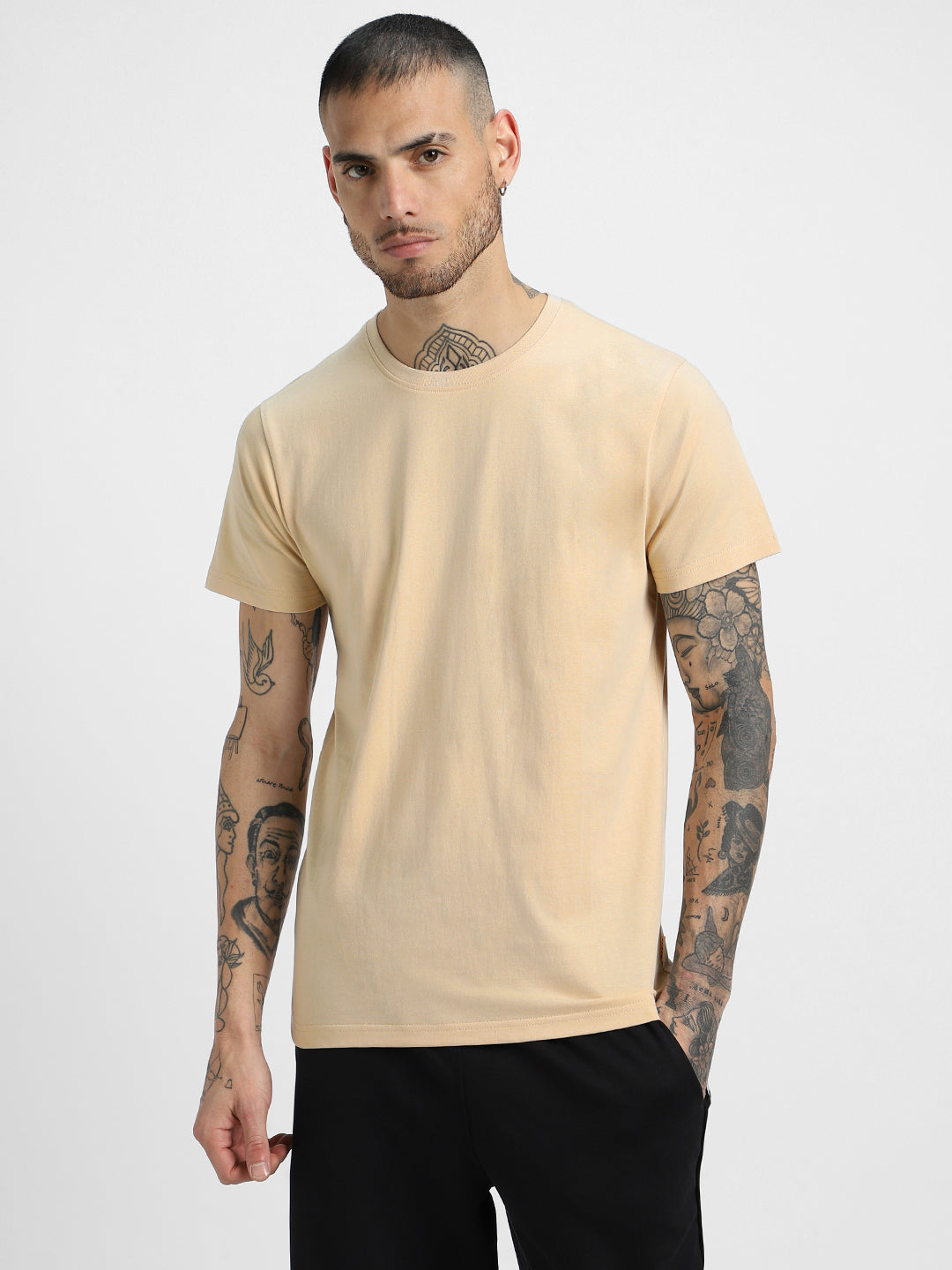 Swan White Plain Regular Fit T-shirt