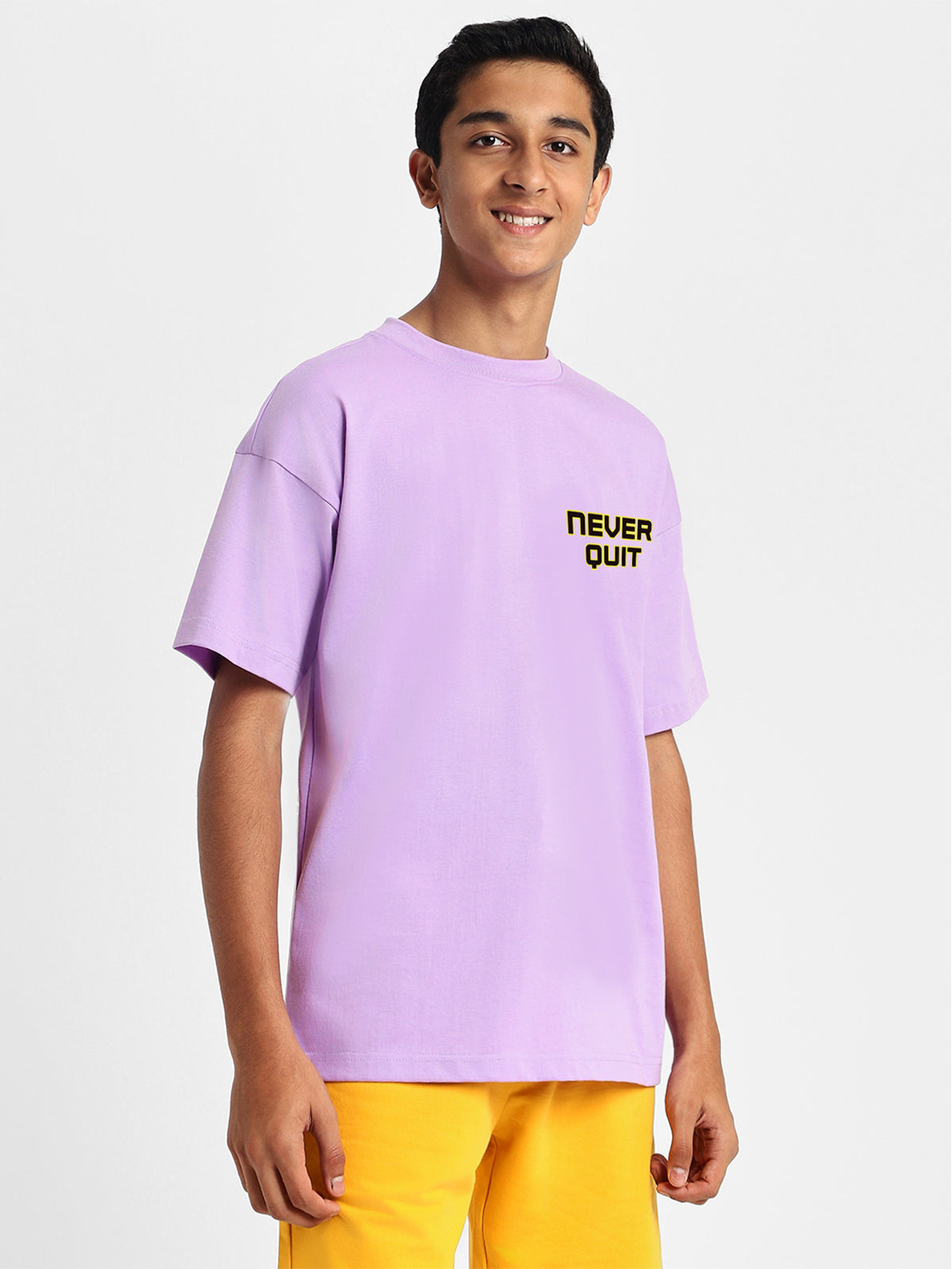 Level Up Lilac Oversized Graphic Back Printed Boys T-shirt