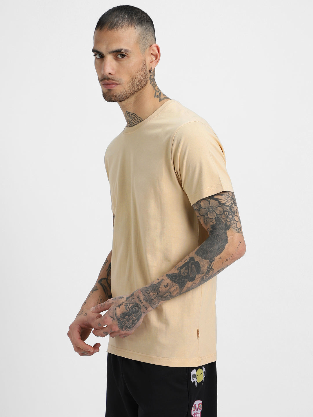 Swan White Plain Regular Fit T-shirt