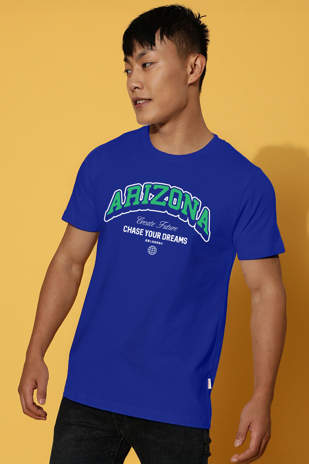 Arizona Royal blue Regular Fit Printed T-shirt
