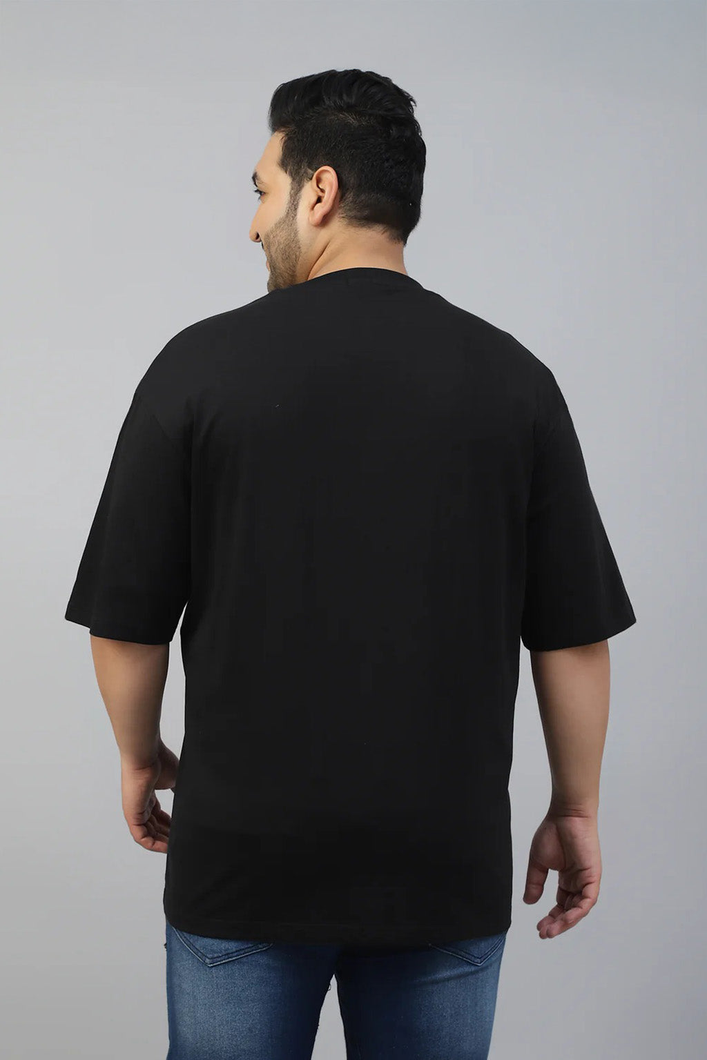 Exhausted Black Graphic Printed Plus Size T-shirt